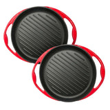SOGA 2X Enamel Porcelain 26cm Cast Iron Frying Pan Skillet Non-stick Coating Steak Sizzle Platter - Cafe Supply