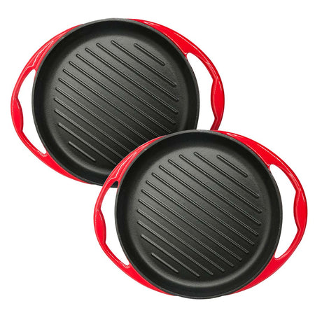 SOGA 2X Enamel Porcelain 26cm Cast Iron Frying Pan Skillet Non-stick Coating Steak Sizzle Platter - Cafe Supply