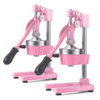 SOGA 2X Commercial Manual Juicer Hand Press Juice Extractor Squeezer Orange Citrus Pink - Cafe Supply