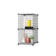 SOGA Black Portable 2 Tier Cube Storage Organiser Foldable DIY Modular Grid Space Saving Shelf - Cafe Supply