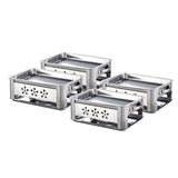 4X 45CM Portable Stainless Steel Outdoor Chafing Dish BBQ Fish Stove Grill Plate - Cafe Supply