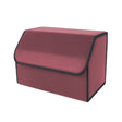 SOGA Leather Car Boot Collapsible Foldable Trunk Cargo Organizer Portable Storage Box Red Medium - Cafe Supply