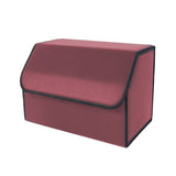 SOGA Leather Car Boot Collapsible Foldable Trunk Cargo Organizer Portable Storage Box Red Medium - Cafe Supply