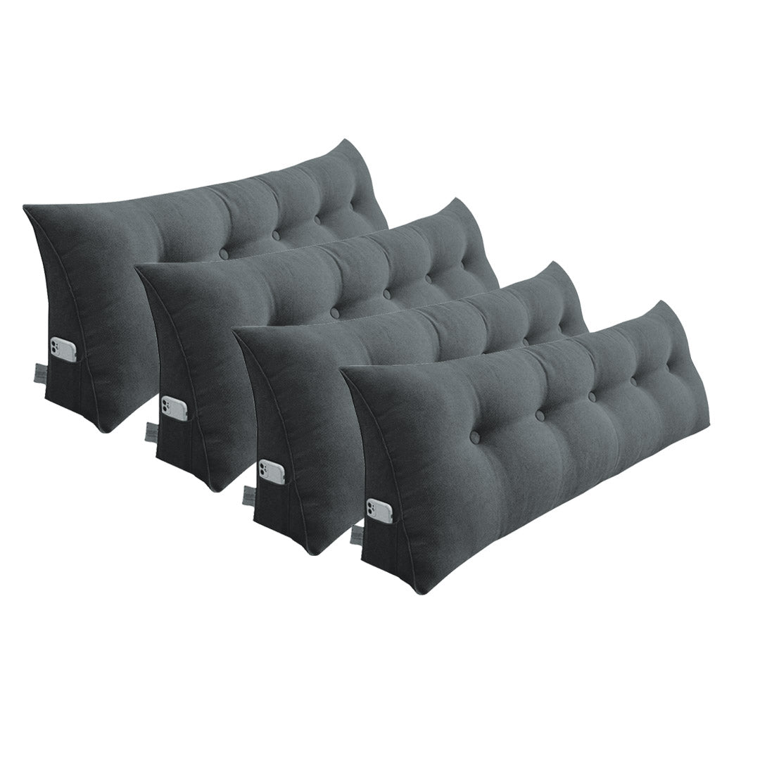 SOGA 4X 180cm Dark Grey Triangular Wedge Bed Pillow Headboard Backrest Bedside Tatami Cushion Home Decor - Cafe Supply