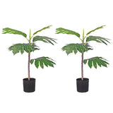 SOGA 2X 60cm Artificial Natural Green Split-Leaf Philodendron Tree Fake Tropical Indoor Plant Home Office Decor - Cafe Supply