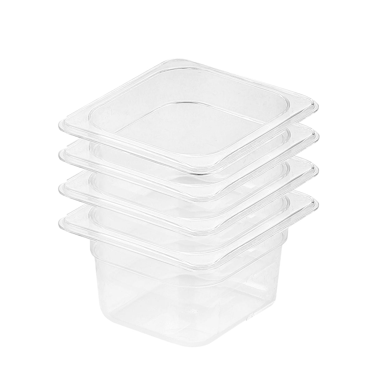 SOGA 100mm Clear Gastronorm GN Pan 1/6 Food Tray Storage Bundle of 4 - Cafe Supply