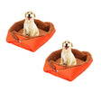 SOGA 2X Orange Dual-purpose Cushion Nest Cat Dog Bed Warm Plush Kennel Mat Pet Home Travel Essentials - Cafe Supply