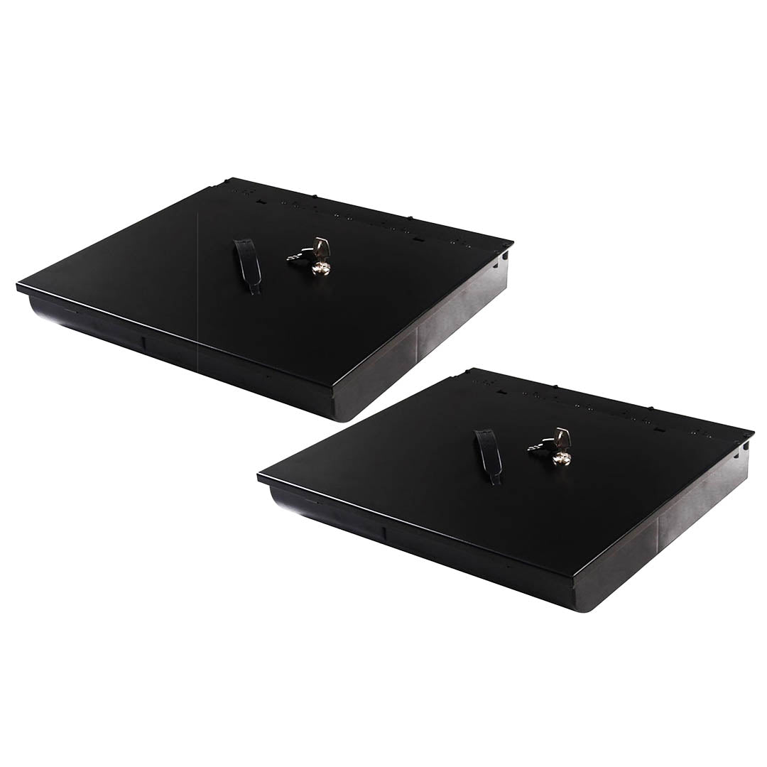 SOGA 2X 4 Bills 8 Coins Cash Tray With Lockable Lid Heavy Duty Spare Cash Tray Black - Cafe Supply