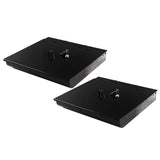 SOGA 2X 4 Bills 8 Coins Cash Tray With Lockable Lid Heavy Duty Spare Cash Tray Black - Cafe Supply