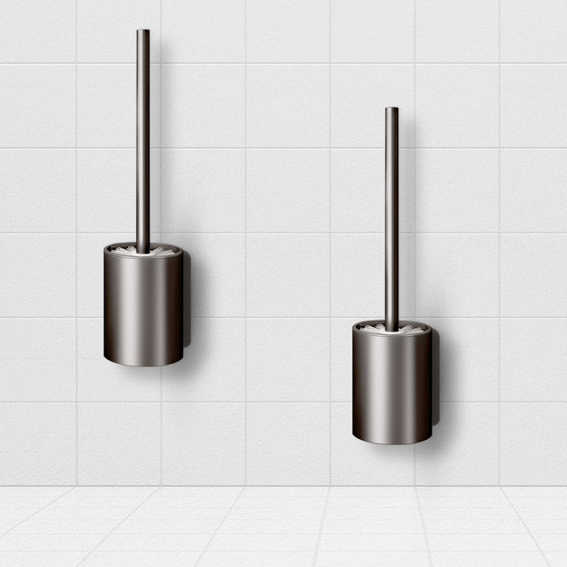 SOGA 2X 27cm Wall-Mounted Toilet Brush with Holder Bathroom Cleaning Scrub Dark Grey - Cafe Supply