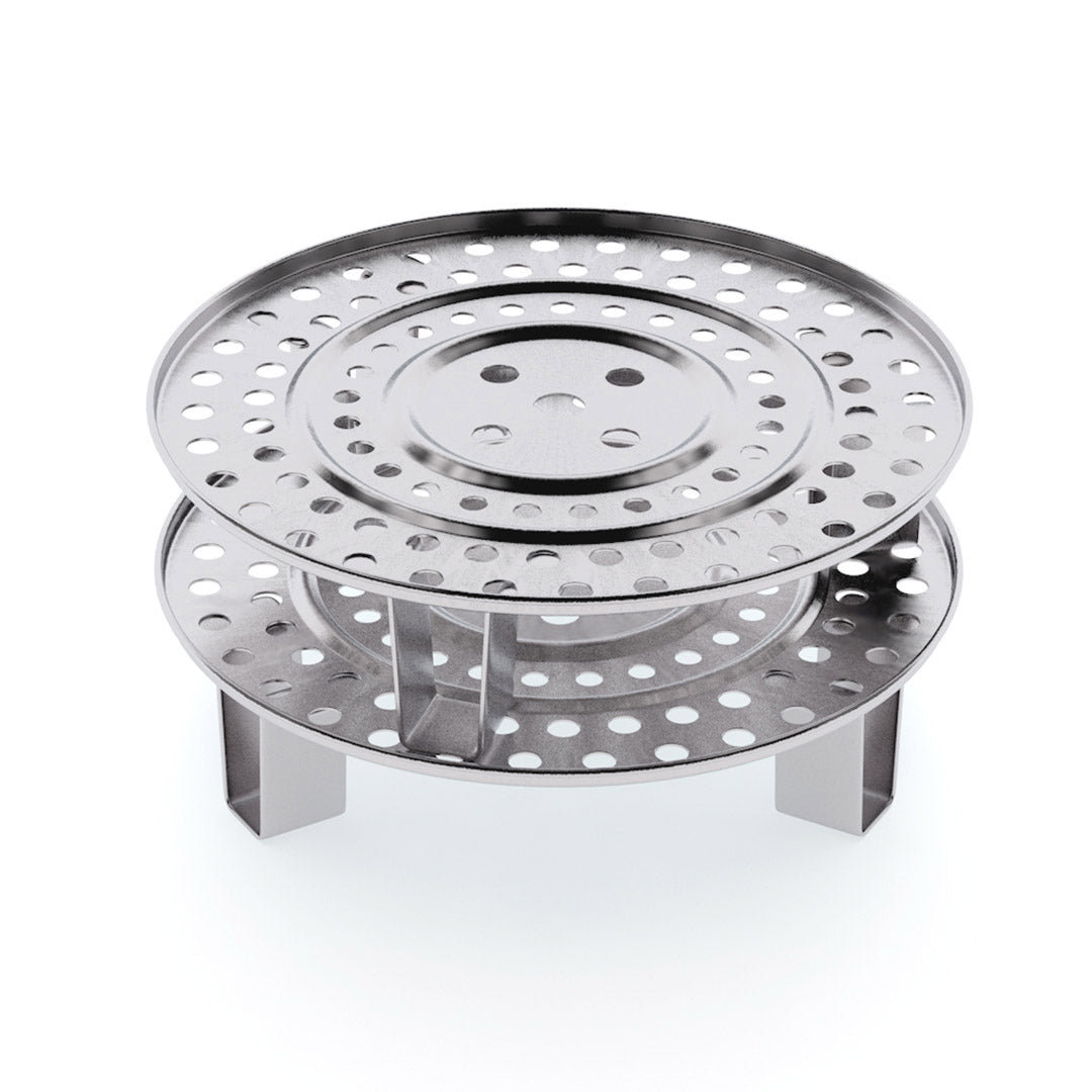 SOGA 2X 43cm Stainless Steel Steamer Insert Stock Pot Steaming Rack Stockpot Tray - Cafe Supply