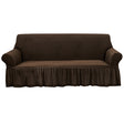 SOGA 4-Seater Coffee Sofa Cover with Ruffled Skirt Couch Protector High Stretch Lounge Slipcover Home Decor - Cafe Supply