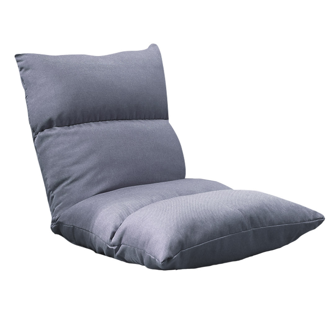 SOGA Lounge Floor Recliner Adjustable Lazy Sofa Bed Folding Game Chair Grey - Cafe Supply