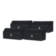 SOGA 4X Leather Car Boot Collapsible Foldable Trunk Cargo Organizer Portable Storage Box With Lock Black Medium - Cafe Supply