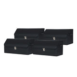 SOGA 4X Leather Car Boot Collapsible Foldable Trunk Cargo Organizer Portable Storage Box With Lock Black Medium - Cafe Supply