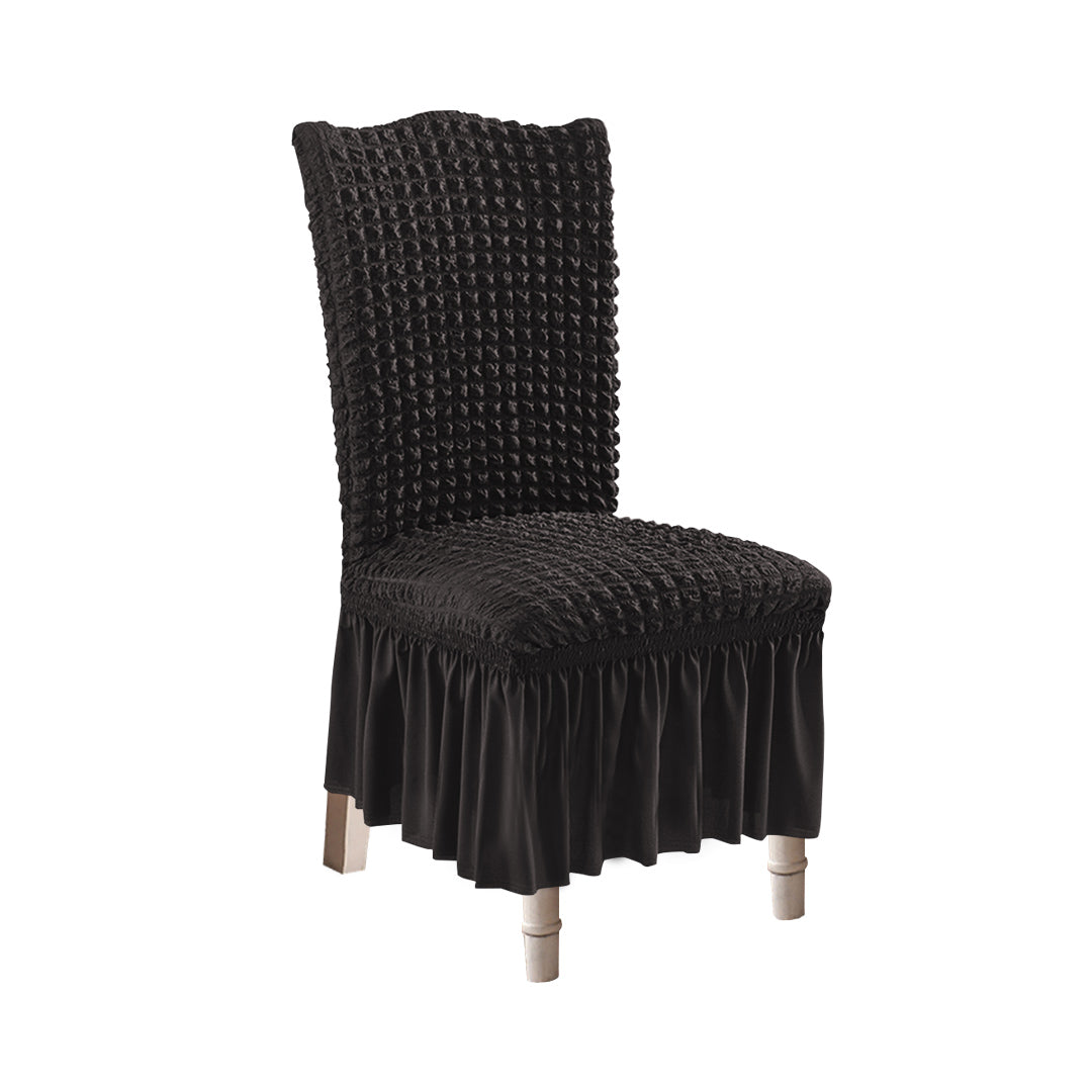 SOGA Black Chair Cover Seat Protector with Ruffle Skirt Stretch Slipcover Wedding Party Home Decor - Cafe Supply