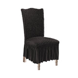 SOGA Black Chair Cover Seat Protector with Ruffle Skirt Stretch Slipcover Wedding Party Home Decor - Cafe Supply