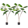 SOGA 2X 120cm Artificial Natural Green Split-Leaf Philodendron Tree Fake Tropical Indoor Plant Home Office Decor - Cafe Supply