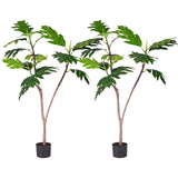 SOGA 2X 120cm Artificial Natural Green Split-Leaf Philodendron Tree Fake Tropical Indoor Plant Home Office Decor - Cafe Supply