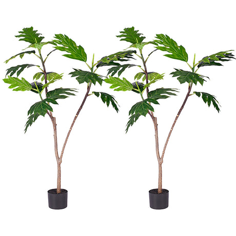 SOGA 2X 120cm Artificial Natural Green Split-Leaf Philodendron Tree Fake Tropical Indoor Plant Home Office Decor - Cafe Supply