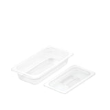 SOGA 65mm Clear Gastronorm GN Pan 1/3 Food Tray Storage with Lid - Cafe Supply