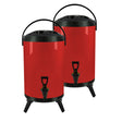 SOGA 2X 18L Stainless Steel Insulated Milk Tea Barrel Hot and Cold Beverage Dispenser Container with Faucet Red - Cafe Supply