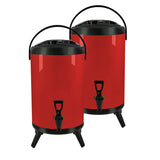 SOGA 2X 18L Stainless Steel Insulated Milk Tea Barrel Hot and Cold Beverage Dispenser Container with Faucet Red - Cafe Supply