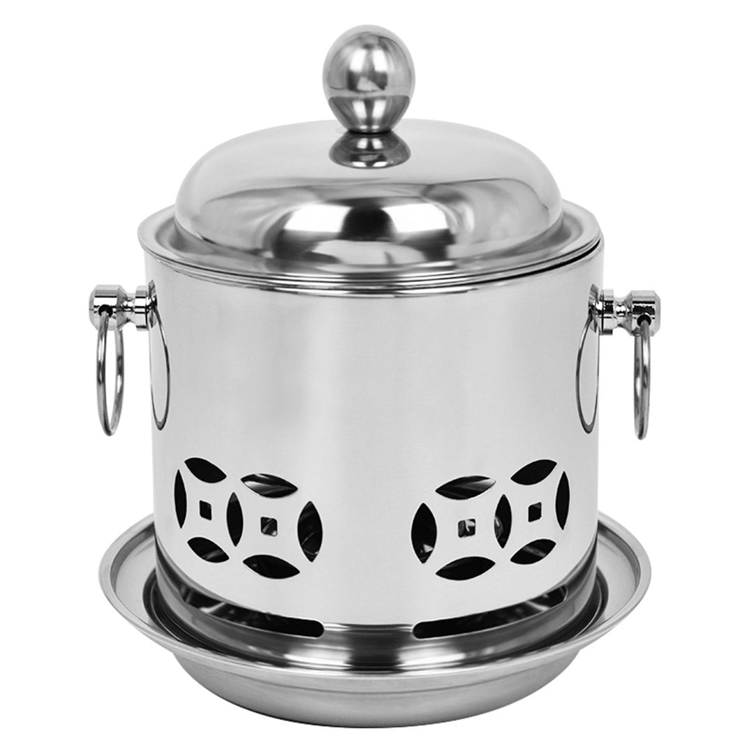 SOGA Stainless Steel Mini Asian Buffet Hot Pot Single Person Shabu Alcohol Stove Burner with Lid - Cafe Supply