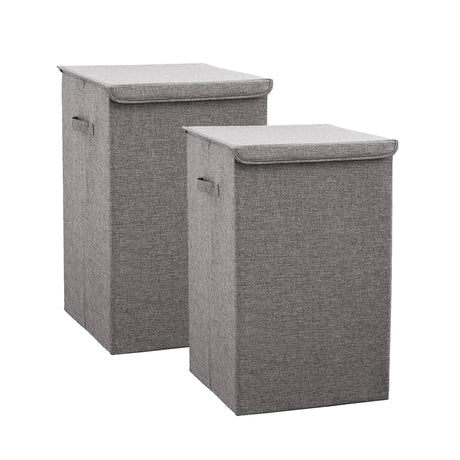 SOGA 2X Grey Large Collapsible Laundry Hamper Storage Box Foldable Canvas Basket Home Organiser Decor - Cafe Supply