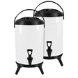 SOGA 2X 18L Stainless Steel Insulated Milk Tea Barrel Hot and Cold Beverage Dispenser Container with Faucet White - Cafe Supply