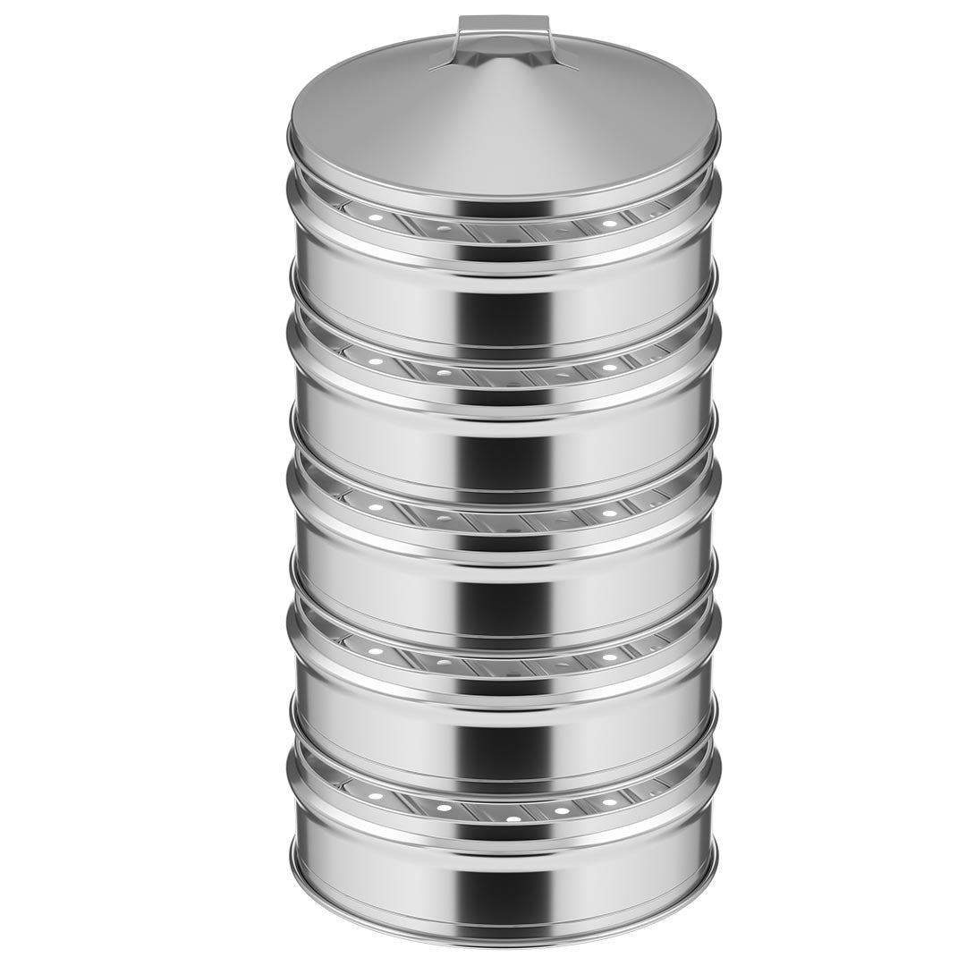 SOGA 5 Tier Stainless Steel Steamers With Lid Work inside of Basket Pot Steamers 25cm - Cafe Supply