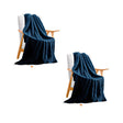 SOGA 2X Throw Blanket Warm Cozy Double Sided Thick Flannel Coverlet Fleece Bed Sofa Comforter Dark Blue - Cafe Supply