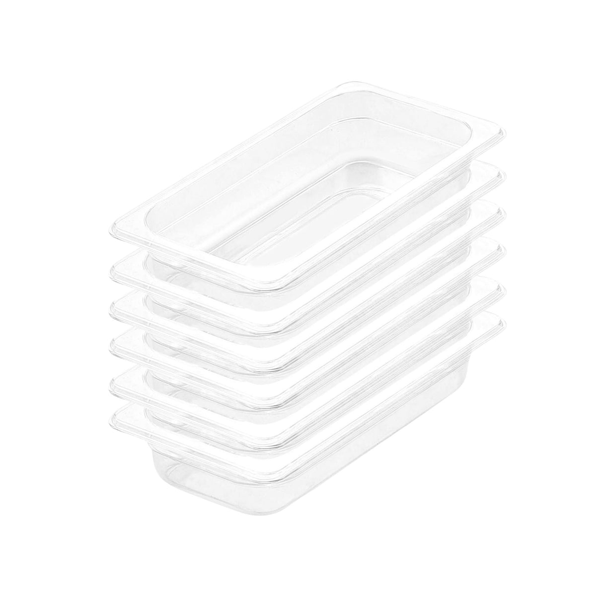 SOGA 65mm Clear Gastronorm GN Pan 1/3 Food Tray Storage Bundle of 6 - Cafe Supply