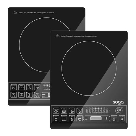 SOGA 2X Cooktop Electric Smart Induction Cook Top Portable Kitchen Cooker Cookware - Cafe Supply