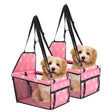 SOGA 2X Waterproof Pet Booster Car Seat Breathable Mesh Safety Travel Portable Dog Carrier Bag Pink - Cafe Supply