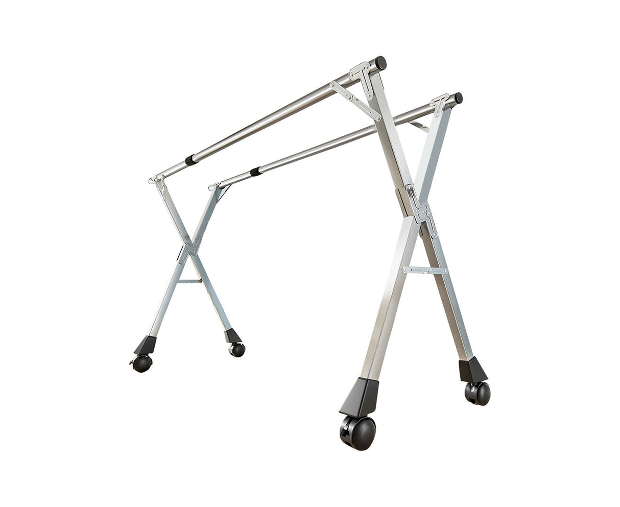 SOGA 2.0m Portable Standing Clothes Drying Rack Foldable Space-Saving Laundry Holder with Wheels - Cafe Supply