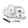 SOGA White Antler Printed Ceramic Dinnerware Set Crockery Soup Bowl Plate Server Kitchen Home Decor Set of 34 - Cafe Supply