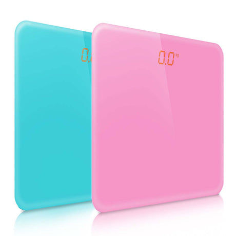 SOGA 2X 180kg Digital Fitness Weight Bathroom Gym Body Glass LCD Electronic Scales Pink/Blue - Cafe Supply