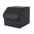 SOGA Leather Car Boot Collapsible Foldable Trunk Cargo Organizer Portable Storage Box Black/Gold Stitch Small - Cafe Supply
