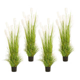 SOGA 4X 120cm Green Artificial Indoor Potted Reed Grass Tree Fake Plant Simulation Decorative