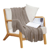 SOGA Coffee Diamond Pattern Knitted Throw Blanket Warm Cozy Woven Cover Couch Bed Sofa Home Decor with Tassels - Cafe Supply
