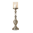SOGA 49.5cm Glass Candlestick Candle Holder Stand Pillar Glass/Iron Metal - Cafe Supply