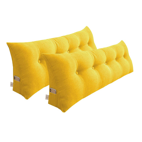 SOGA 2X 180cm Yellow Triangular Wedge Bed Pillow Headboard Backrest Bedside Tatami Cushion Home Decor - Cafe Supply
