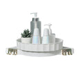 SOGA White 360 Degree Wall-Mounted Rotating Bathroom Organiser Corner Vanity Rack Toilet Adhesive Storage Shelf - Cafe Supply