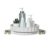 SOGA White 360 Degree Wall-Mounted Rotating Bathroom Organiser Corner Vanity Rack Toilet Adhesive Storage Shelf - Cafe Supply