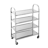 SOGA 4 Tier 950x500x1220 Stainless Steel Kitchen Dining Food Cart Trolley Utility - Cafe Supply