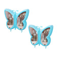 SOGA 2X Blue Butterfly Shape Wall-Mounted Makeup Organiser Dustproof Waterproof Bathroom Storage Box Home Decor - Cafe Supply