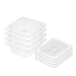 SOGA 65mm Clear Gastronorm GN Pan 1/6 Food Tray Storage Bundle of 4 with Lid - Cafe Supply