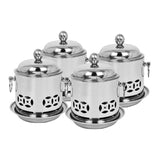 SOGA 4X Stainless Steel Mini Asian Buffet Hot Pot Single Person Shabu Alcohol Stove Burner with Lid - Cafe Supply