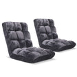SOGA 2X Floor Recliner Folding Lounge Sofa Futon Couch Folding Chair Cushion Grey - Cafe Supply